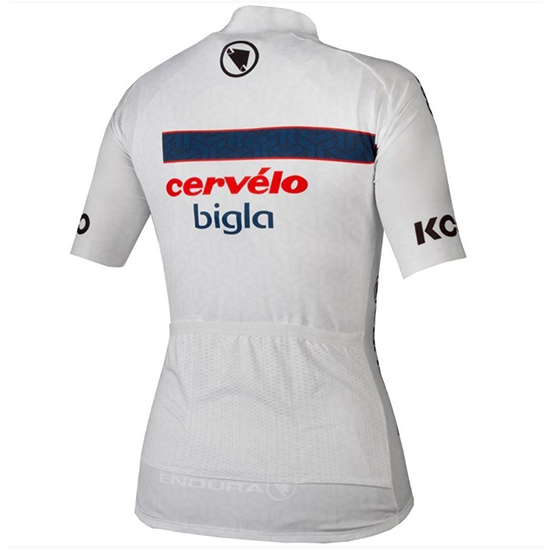 2018 Maillot Cervelo Bigla Tirantes Mangas Cortas Blanco Negro